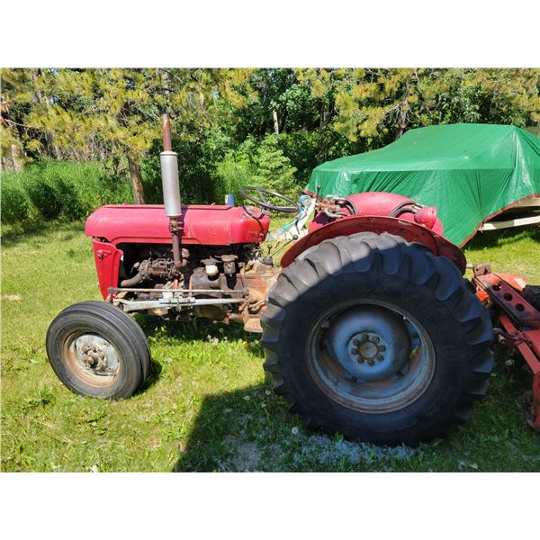 MF 35 Tractor, 3pt hitch, showing 4957 hrs, SN. 176351, Runs good, frt 6.50-16SL & rear 14.9-24 tire