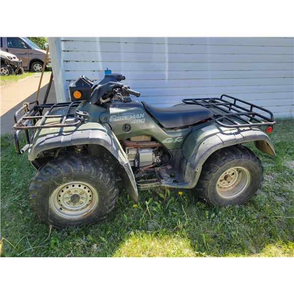 1997 Honda Foreman 400 4x4 Quad, winch, showing 536 hrs, showing 002332 kms, running order