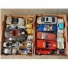 Image 1 : 2 boxes of toy cars, trucks, and motorcycles.
