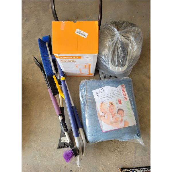 Coffee maker, elect.  blanket, brushes etc.