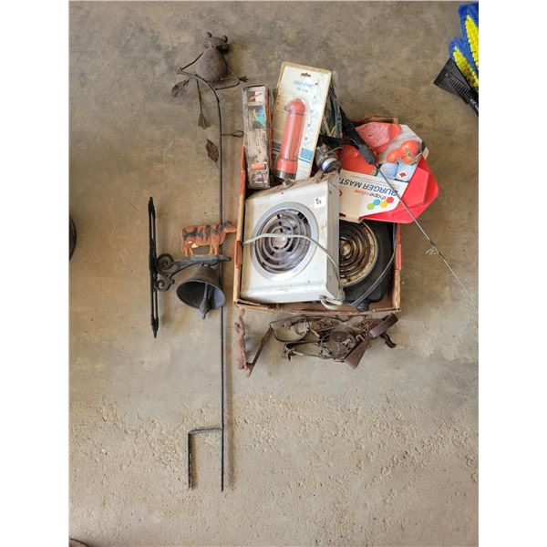 2 hot plates, approx. 3 traps, bell, and misc.