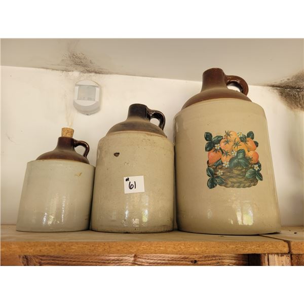 3 clay jugs.