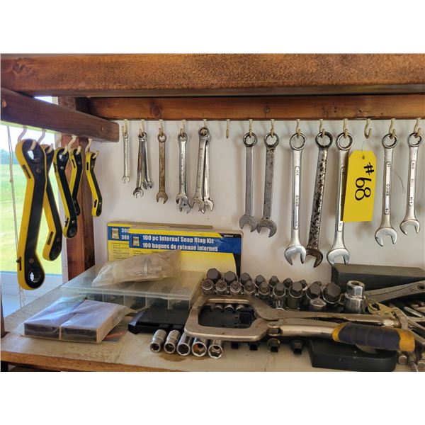 Quantity of combination wrenches, sockets, vice grips etc.