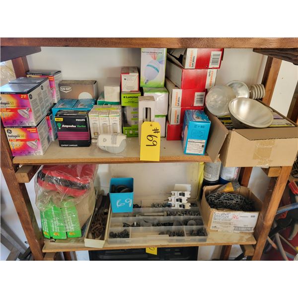 Quantity of light bulbs, and circuit breakers.