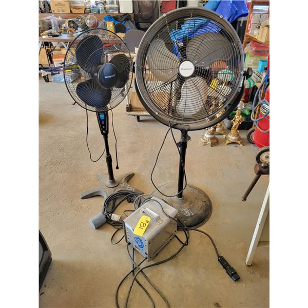 2 old fans and charger.