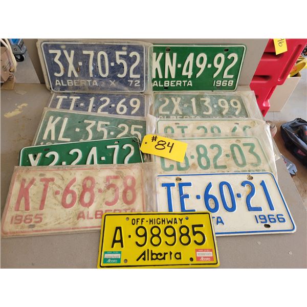 11 license plates from approx. 1965-1972. Selling all together.