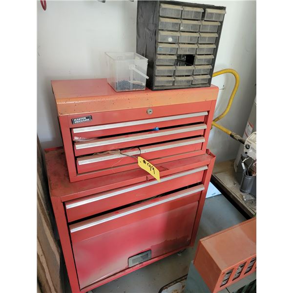 2 red tool chests complete with contents