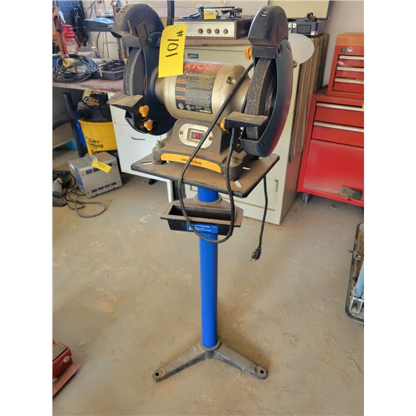 Ryobi bench grinder and stand.