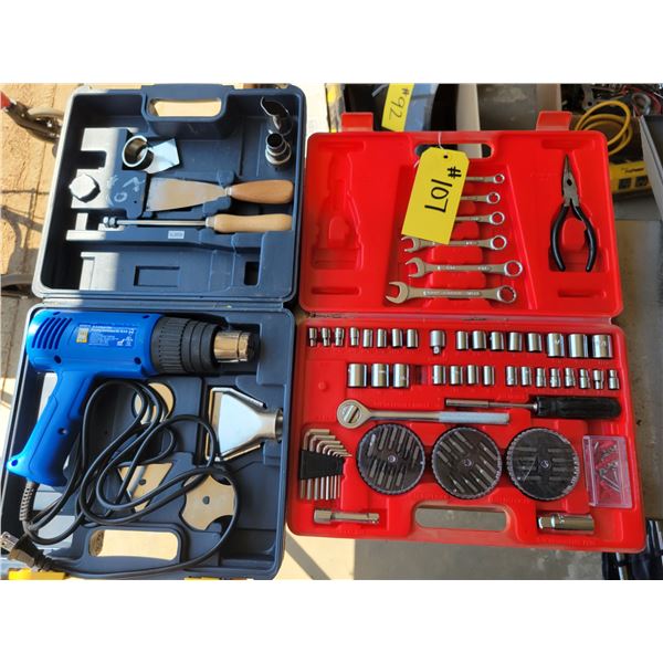 Heat gun, and small tool set.