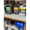 Image 3 : Various oils, funnels, grease guns, leak stop, air charging cans, grease.