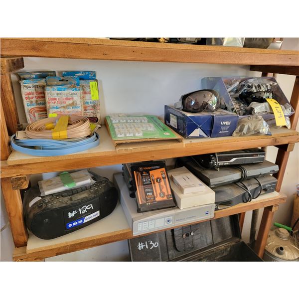 Various Goggles,  bell express view satellite receivers, radio and misc.