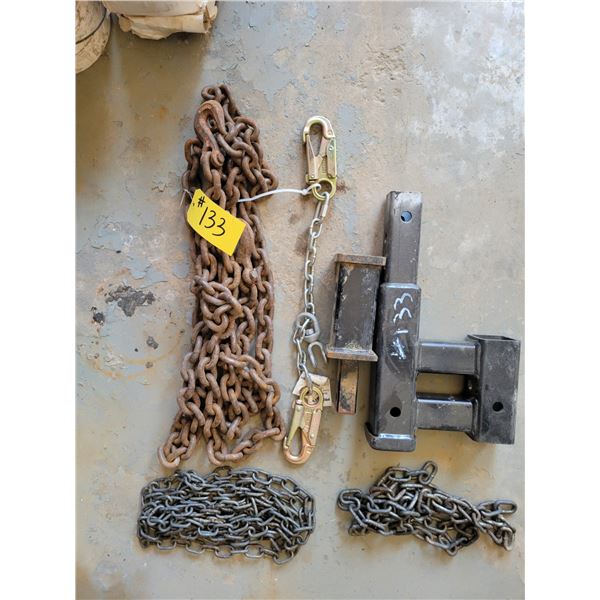 Various chains, and receiver hitch.
