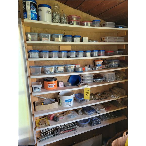 Large Quantity of hardware and various tools on the bottom plus misc.