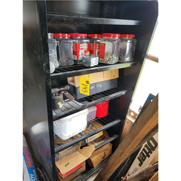 Black stand complete with quantity of screws , staples, framing nails,