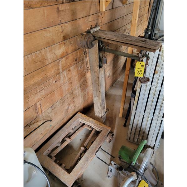 Very old platform scale c/w weights