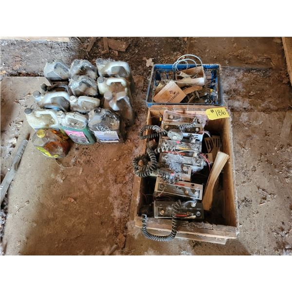 Qty of various oils, CB Radios and Cable wires