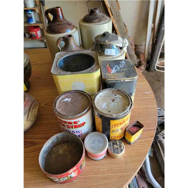 Antique jugs & tins