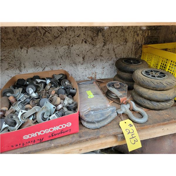 Pulley, wheels, clamps