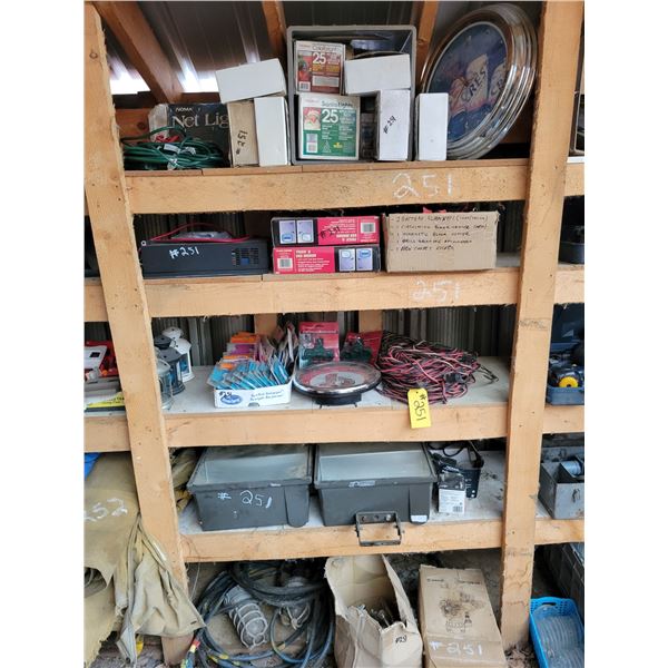 Mirrors, battery warmers, cords, elec. Beer clock, Christmas lights