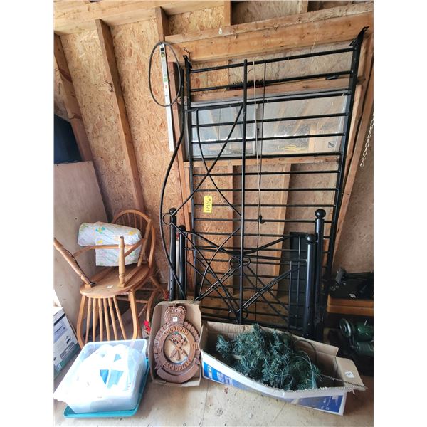 2- Chairs, frames, squadron 417 plague, day bed etc.