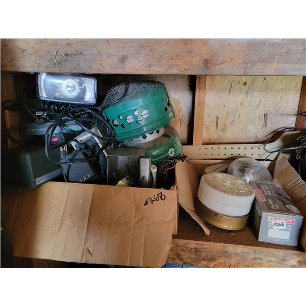 Various elec. Items on shelf