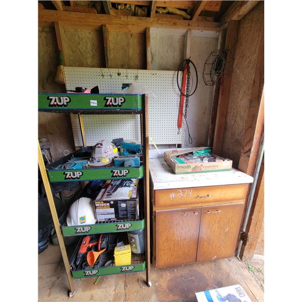 Shelf c/w contents & counter