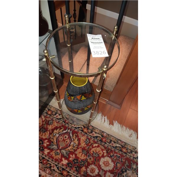 Glass and Metal Table, Vase A