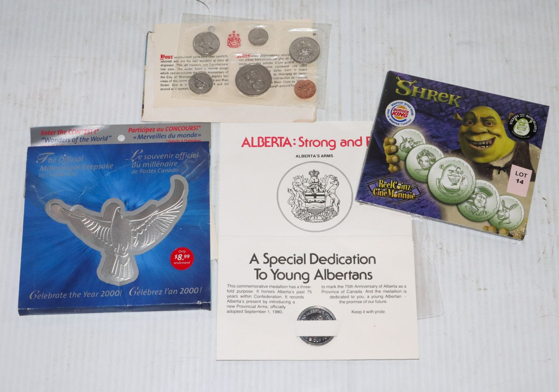 Shrek Coin Set SEALED SHREK REELCOINZ 5PC MEDALLION SET