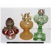 Image 1 : THREE OIL LAMPS, ONE NOT MARKED, ONE HARD TO READ,