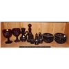 Image 1 : LARGE LOT OF CRANBERRY GLASS TABLEWARE