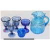 Image 1 : LOT OF BRIGHT BLUE GLASSWARE