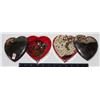 Image 2 : TWO HEAVY METAL HEART JEWELRY BOXES WITH CONTENTS