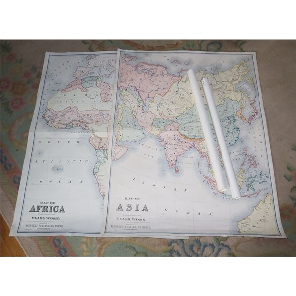 LOT OF ASSORTED VINTAGE CANVAS MAPS