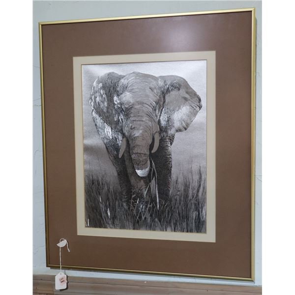 TERRY WOOD METAL ETCHED ELEPHANT ART PIECE 1978