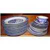 Image 1 : LARGE LOT OF BLUE/ WHITE DISHES, LARGE PLATES ARE
