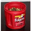 Image 2 : COFFEE TUB FILLED WITH USED SHELL CASINGS