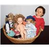 Image 1 : WICKER BASKET FULL OF VINTAGE DOLLS