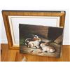 Image 1 : SIGNED BY ARTIST BUNNY PAINTING, FRAME DAMAGED