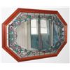 Image 1 : VINTAGE MIRROR WITH COLOURED GLASS INLAY
