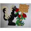 Image 1 : LARGE WOOD "STOP TO SMELL MY FLOWERS" ENTRYWAY