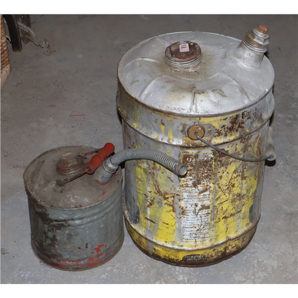 TWO GALVANIZED STEEL FUEL CONTAINERS