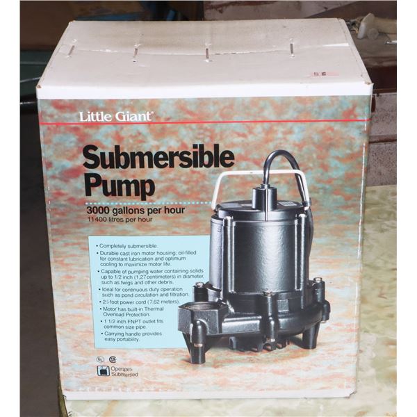 NEW LITTLE GIANT SUBMERSIBLE PUMP