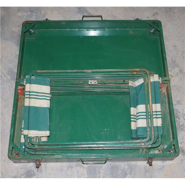 VINTAGE COLEMAN CAMP TABLE AND STOOLS KIT
