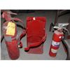 Image 1 : TWO FIRE EXTINGUISHERS AND WALL MOUNT HOLDER
