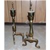 Image 1 : PAIR OF VINTAGE BRASS FIREPLACE ANDIRONS