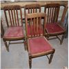 Image 1 : FOUR MATCHING ANTIQUE WOOD CHAIRS