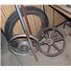 Image 2 : LOT OF ANTIQUES AND MORE INCLUDING TIRE/RIM