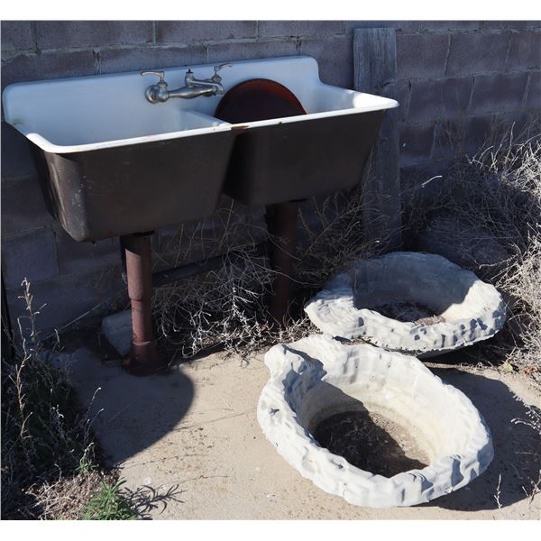 CONCRETE WATER FEATURES SOLD WITH CAST IRON SINK