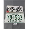 2 Vintage Ontario License Plates