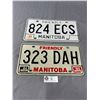 2 Vintage Friendly Manitoba License Plates